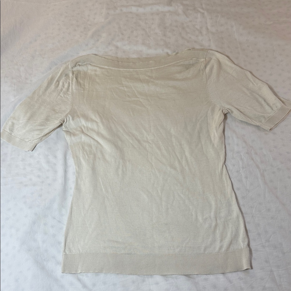 Lilysilk Cream Short Sleeve Top